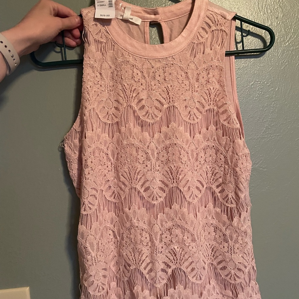 Maurices Blush Lace Sleeveless Blouse